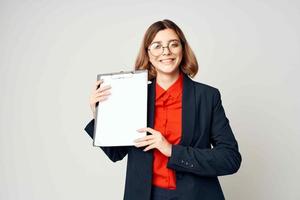 Business woman work manager office documents official photo