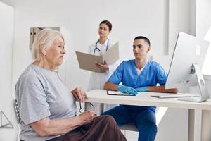 elderly woman hospital examination professional advice photo