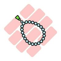 A chain of holy beads for worship concept of tasbih, holy rosary icon vector