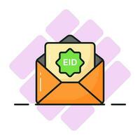 Letter inside envelope showing concept of eid greetings letter in modern style vector