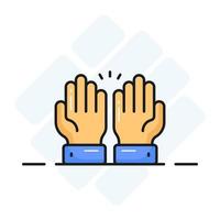 Praying hands vector design in trendy style, easy to use icon