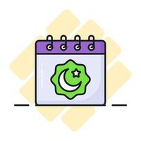 Moon and star with calendar showing concept of ramadan calendar vector
