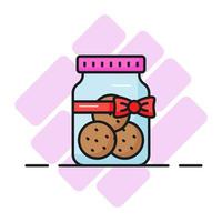 cuidadosamente hecho a mano icono de galletas tarro en moderno estilo, fácil a utilizar icono vector