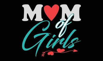 Happy Mothers day, Girls Mom, Retro Wavy SVG t-shirt Design. vector