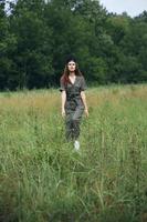 woman outdoors Walk on the tall grass travel photo