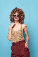 Beautiful woman Curly hair smile is an attractive look photo