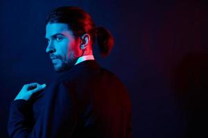 stylish man in a jacket posing self confidence lifestyle model photo