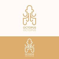 elegant simple octopus squid logo template vector