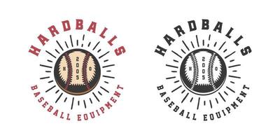 Vintage retro baseball sport emblem, logo, badge, label. mark, poster or print. Monochrome Graphic Art. Vector Illustration.