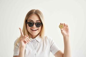 financier in a white shirt with a folder in hand isolated background photo