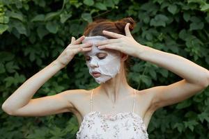 Woman with face mask photo