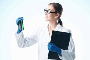 female doctor white coat research diagnostics biotechnology science photo