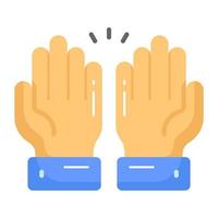 Praying hands vector design in trendy style, easy to use icon