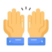 Praying hands vector design in trendy style, easy to use icon