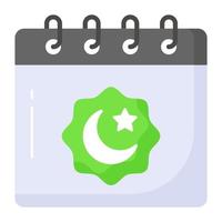 Moon and star with calendar showing concept of ramadan calendar vector