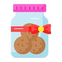 cuidadosamente hecho a mano icono de galletas tarro en moderno estilo, fácil a utilizar icono vector