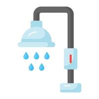 un increíble vector de ducha con agua gotas, icono de tomando ghusl