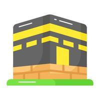 A holy place for muslims in arab, vector of kaaba in editable style