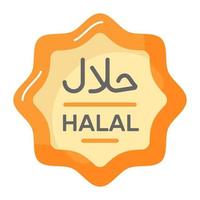 Halal food label vector design in modern and trendy style, easy to use icon