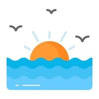 Beautifully designed vector of sunset in trendy style, premium icon