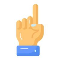 Finger pointing hand gesture, concept vector design of Allah is one