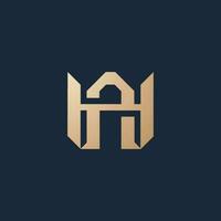 Luxury and modern AH letter logo design vector