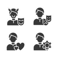 Personal traits black icons vector image