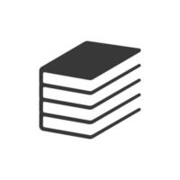Black and white stacked books icon vector image
