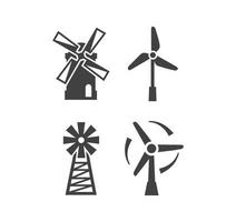 Windmill icons vector image