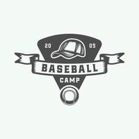 logo deportivo de béisbol vintage, emblema, placa, marca, etiqueta. arte gráfico monocromático. ilustración. vector. vector