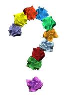 Question Mark Made with Colorful Crumpled Papers - Confusion Concept photo