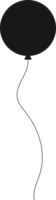 noir silhouette fête ballon lié avec chaîne png