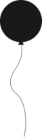 negro silueta fiesta globo atado con cuerda png