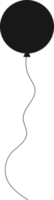 negro silueta fiesta globo atado con cuerda png