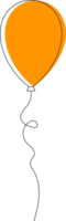 Colored party balloon tied with string png