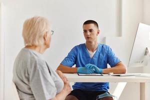 elderly woman hospital examination health care photo