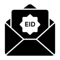Letter inside envelope showing concept of eid greetings letter in modern style vector