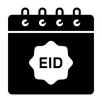 Eid tag on calendar denoting icon of ramadan calendar, premium vector of calendar