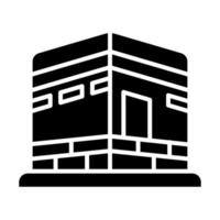 un santo sitio para musulmanes en árabe, vector de kaaba en editable estilo