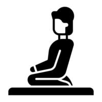 A muslim man offering salat, concept icon of praying namaz vector