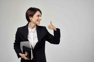 Businesswoman with glasses self-confidence Studio Lifestyle photo