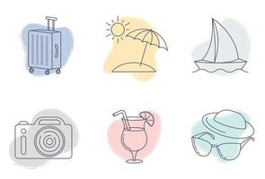 Travel Icons Set flat design vector