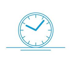 Blue icon. Clock. Vector illustration