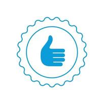 Icon. Quality mark. Hand. Vector illustration.