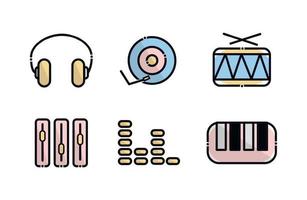 música, musical instrumentos, iconos, iconos vector