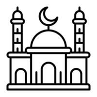 Worship place for muslims, islamic holy place vector in editable style