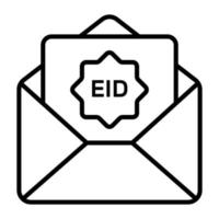 letra dentro sobre demostración concepto de eid saludos letra en moderno estilo vector