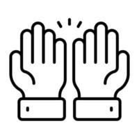 Praying hands vector design in trendy style, easy to use icon