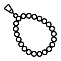 A chain of holy beads for worship concept of tasbih, holy rosary icon vector