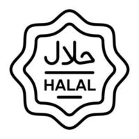 Halal food label vector design in modern and trendy style, easy to use icon